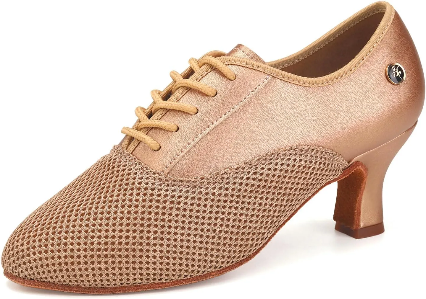 HROYL Women Ballroom Dance Shoes Lace-up Latin Salsa Rhythm Modern Teaching Practice Performance Dancing Shoes
