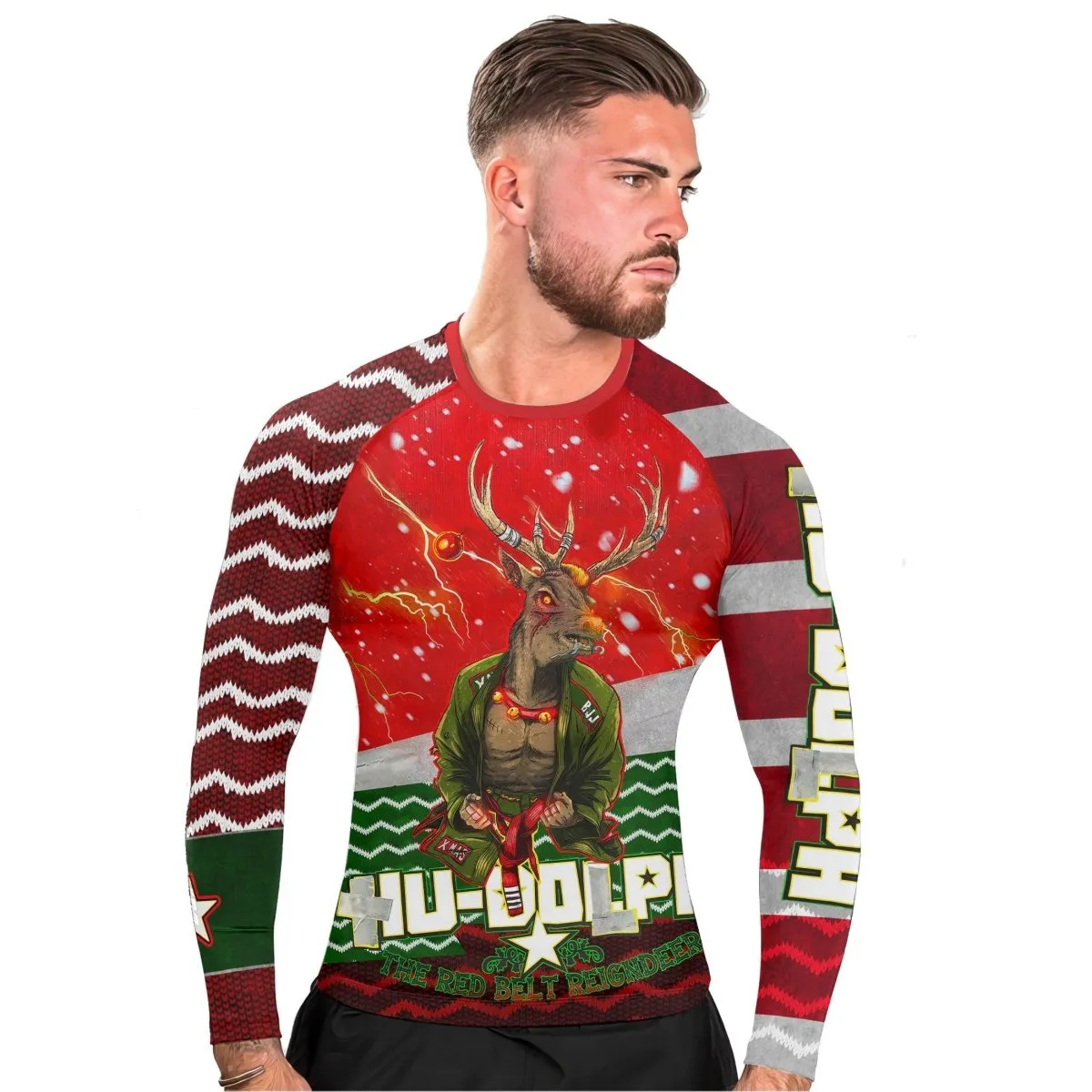 Hu-Dolph Christmas Long Sleeve Rash Guard