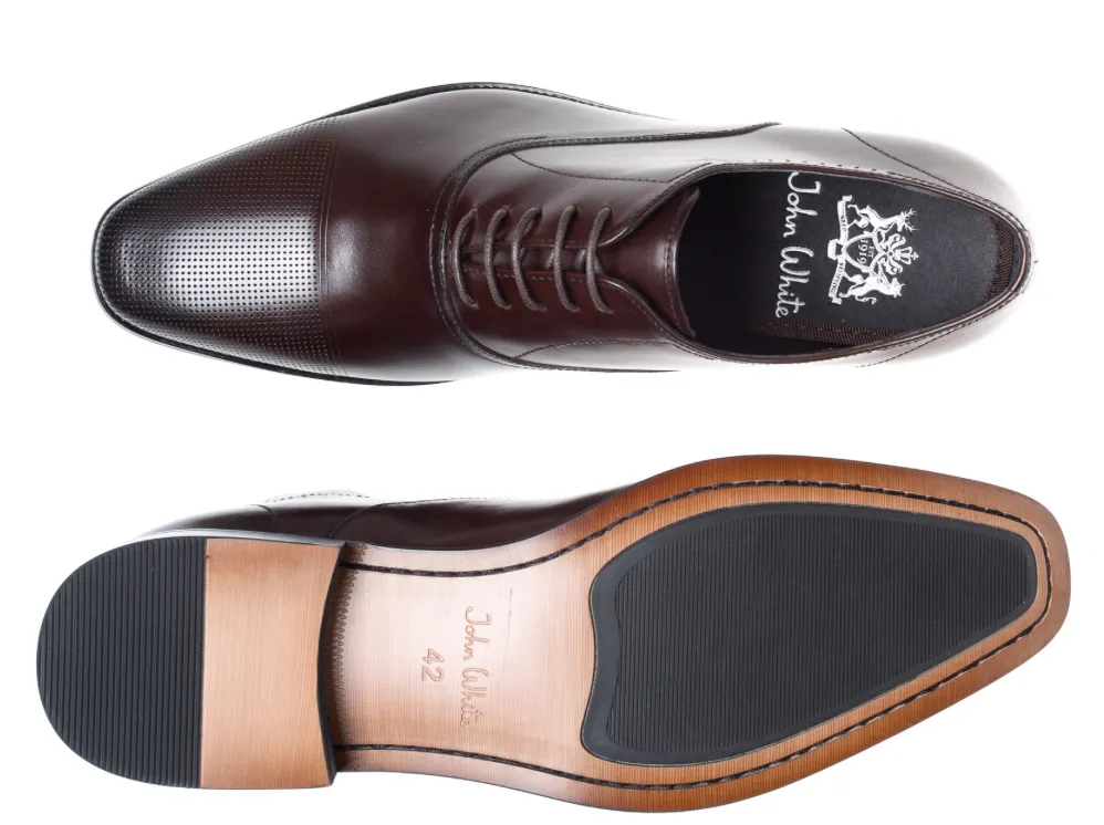 John White Bay Brown Capped Oxfords