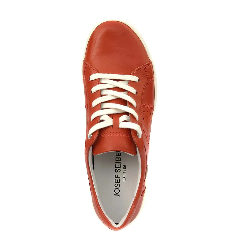 Josef Seibel Women's Caren 01 Casual Leather Trainers Lachs Orange