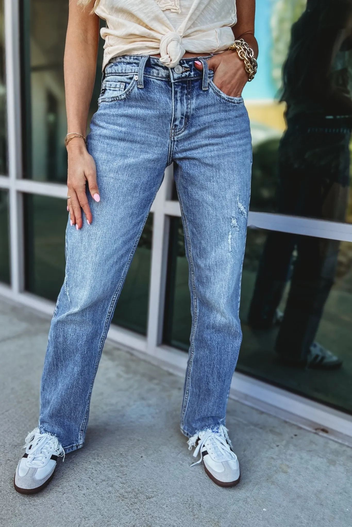KANCAN Brooklyn Mid Rise Straight Leg Jeans
