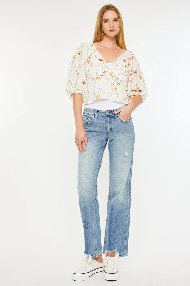 KANCAN Brooklyn Mid Rise Straight Leg Jeans