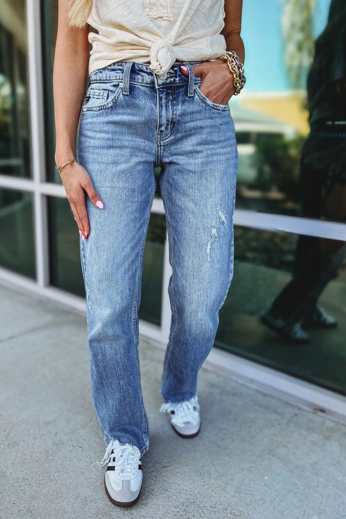 KANCAN Brooklyn Mid Rise Straight Leg Jeans