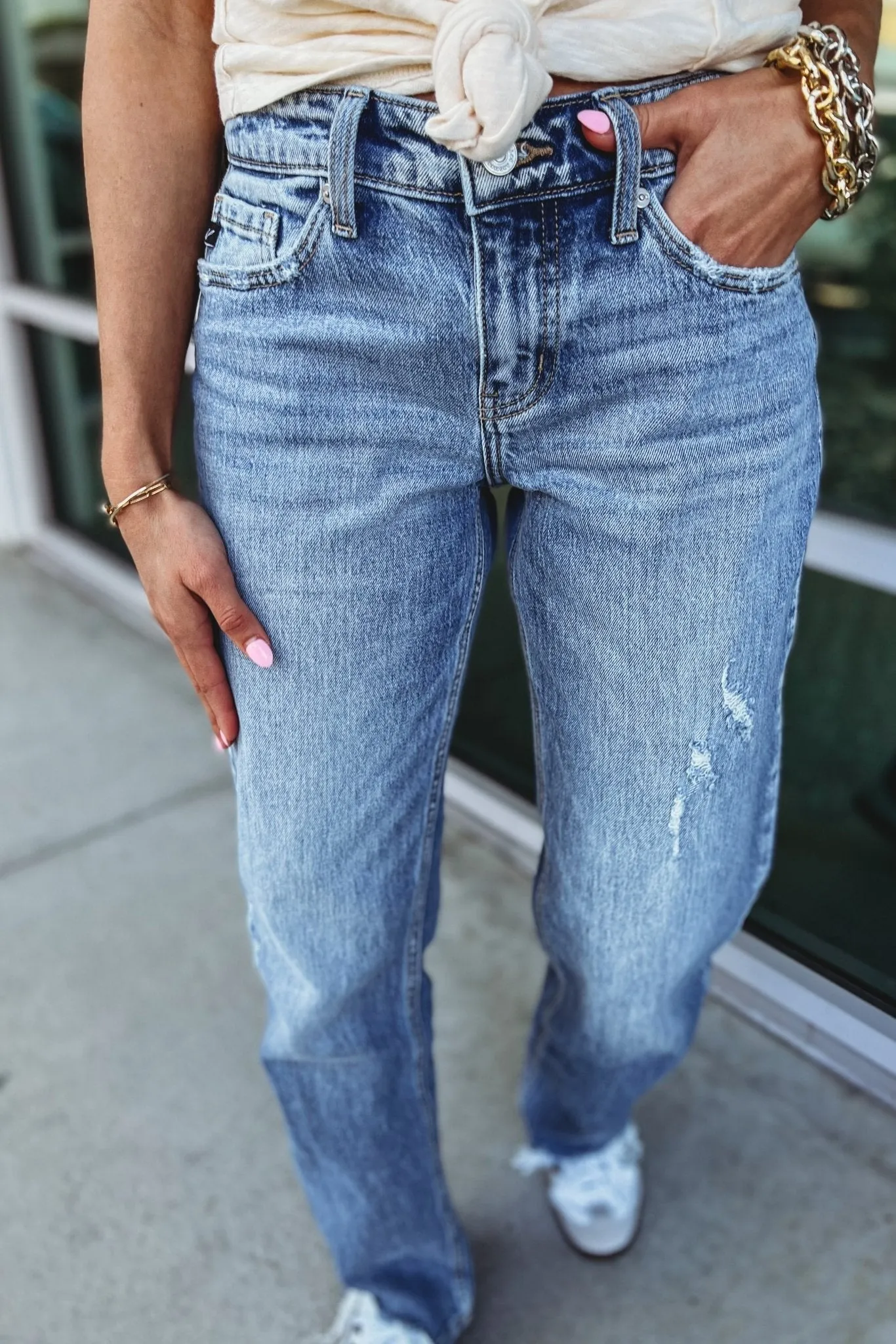 KANCAN Brooklyn Mid Rise Straight Leg Jeans