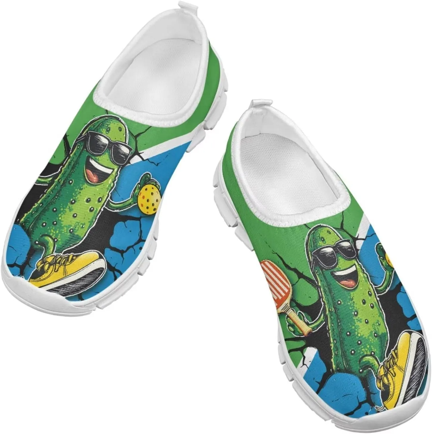 Kids Slip-On Athletic Shoes Breathable Mesh Running Sneakers for Boy Girl Comfort Anti-Skid Shoe for School & Outdoor Activities Size 11-15 White Sole