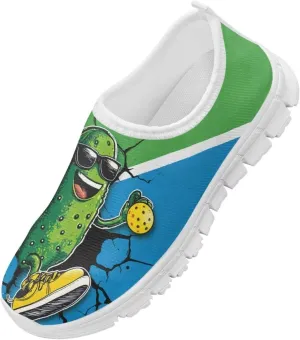 Kids Slip-On Athletic Shoes Breathable Mesh Running Sneakers for Boy Girl Comfort Anti-Skid Shoe for School & Outdoor Activities Size 11-15 White Sole