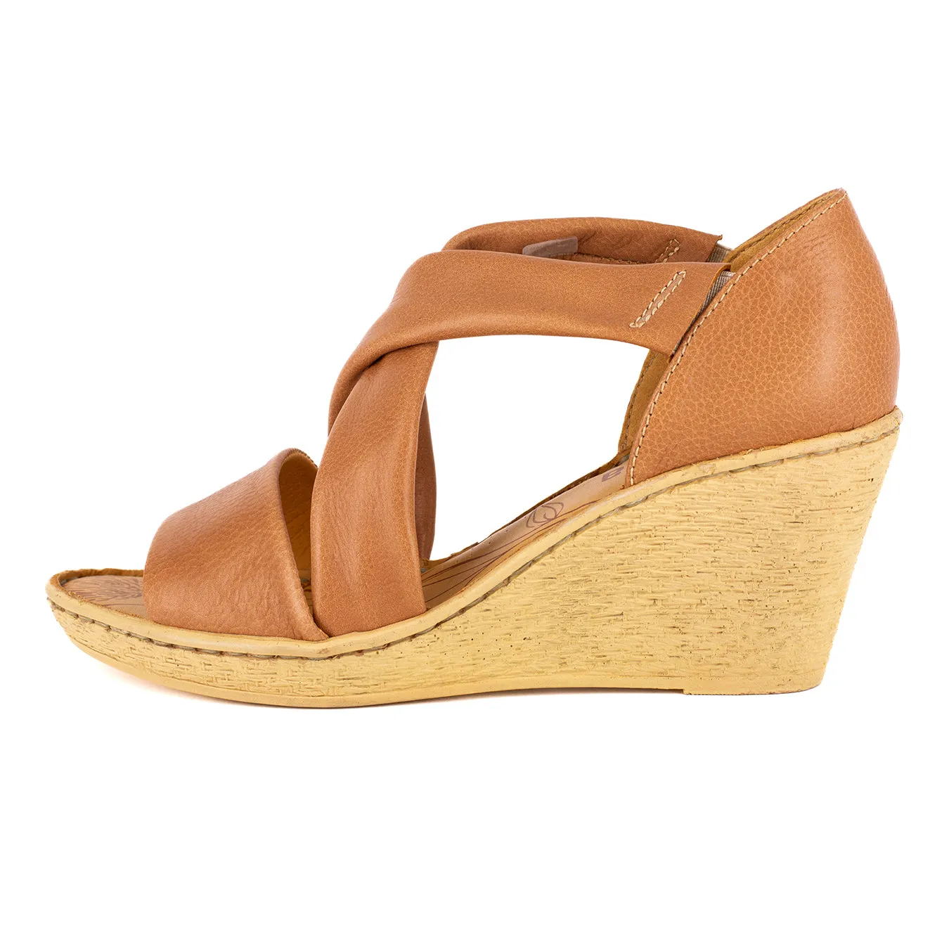 Lekuza : Ladies High-Heeled Leather Sandal in Tan Vintage