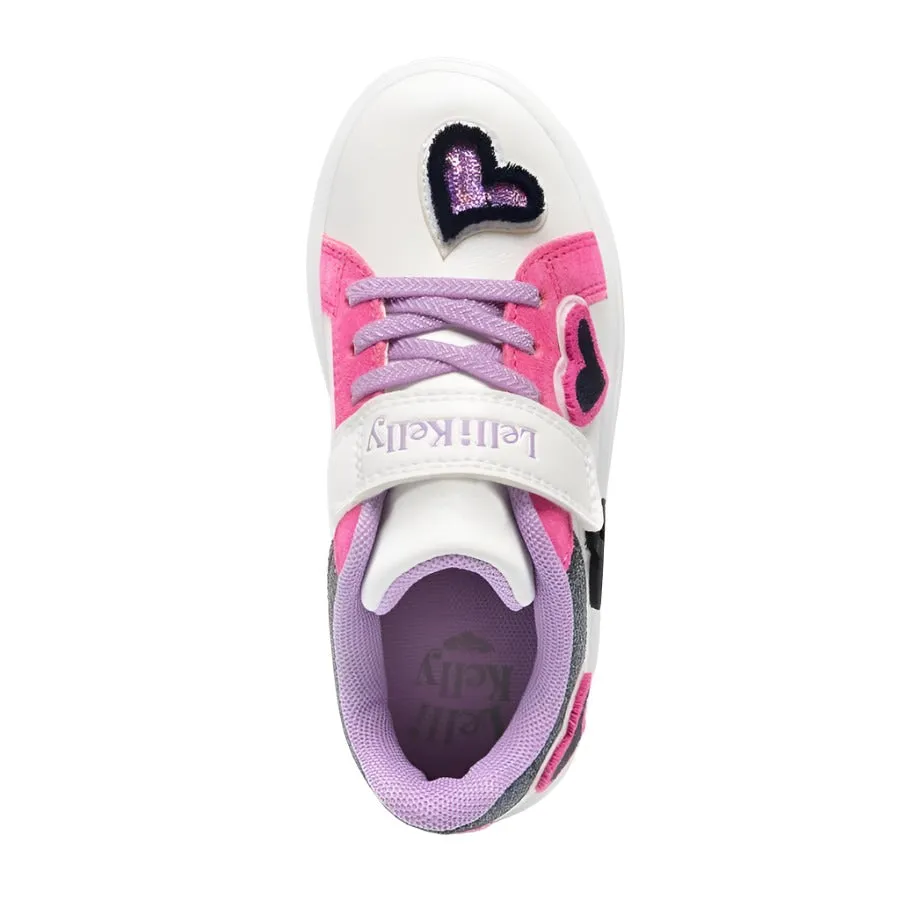 Lelli Kelly Girls Petra Trainer Bianco/Fuxia