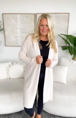Lia Open Front Knit Cardigan-Curvy
