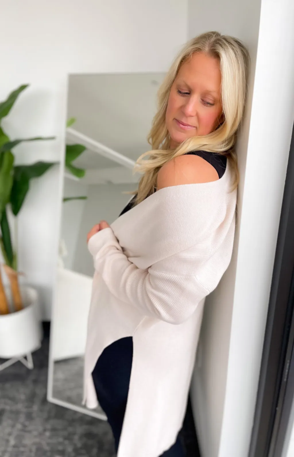 Lia Open Front Knit Cardigan-Curvy