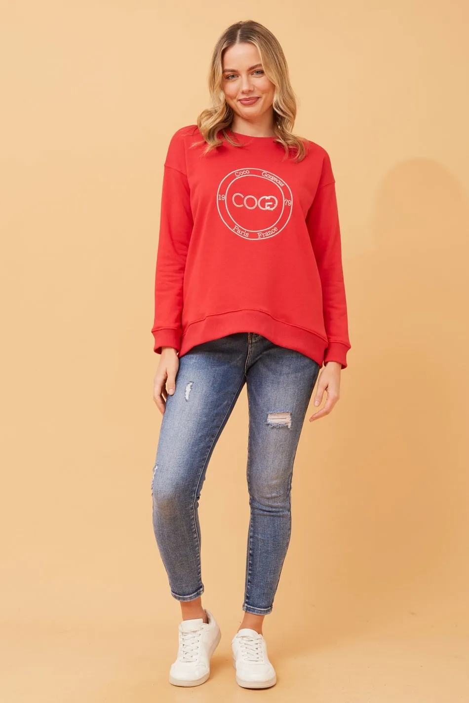 LOVELY EMBROIDERY GRAPHIC JUMPER