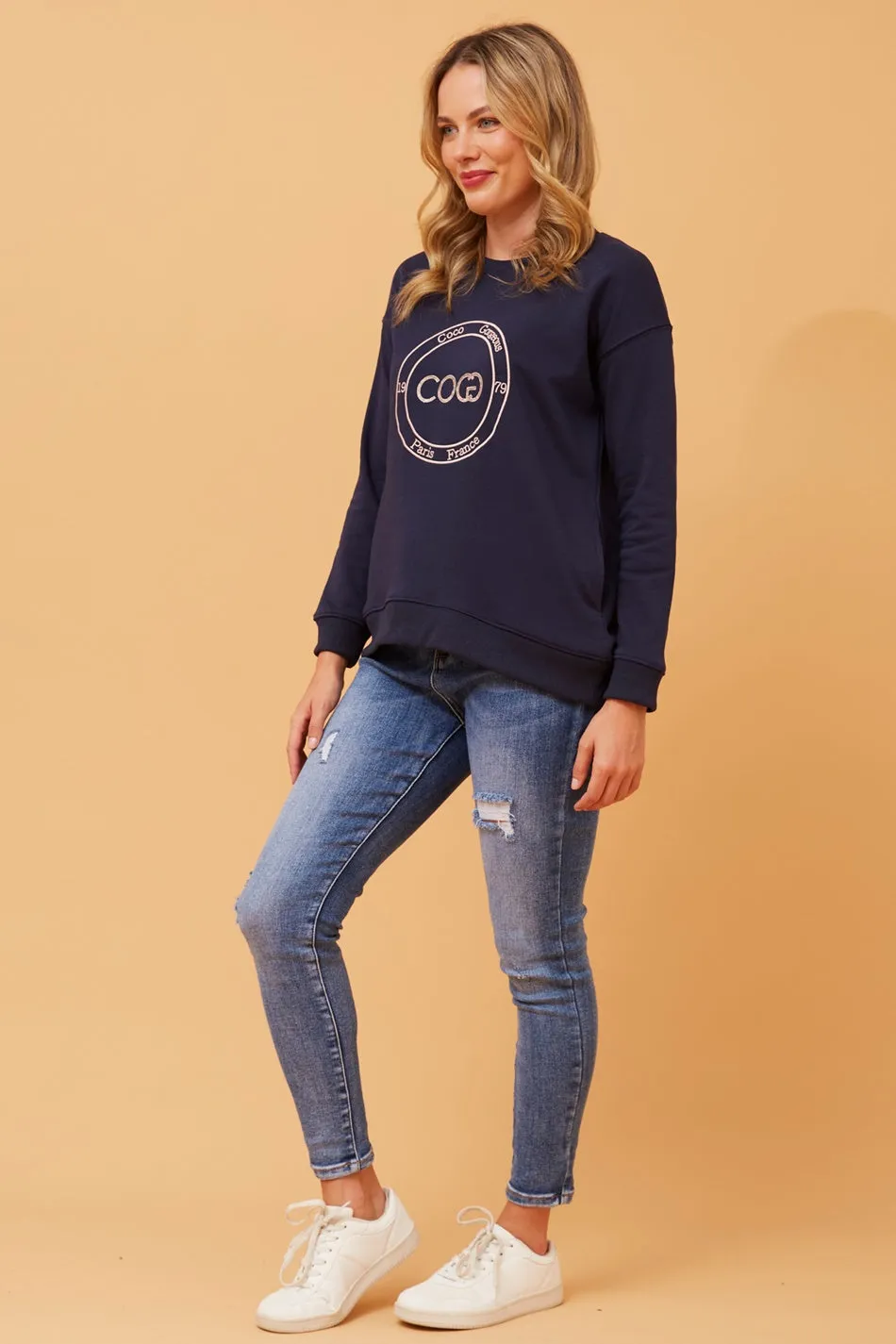 LOVELY EMBROIDERY GRAPHIC JUMPER