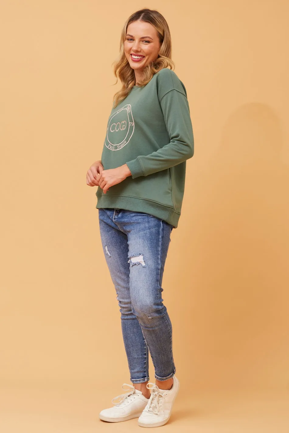 LOVELY EMBROIDERY GRAPHIC JUMPER