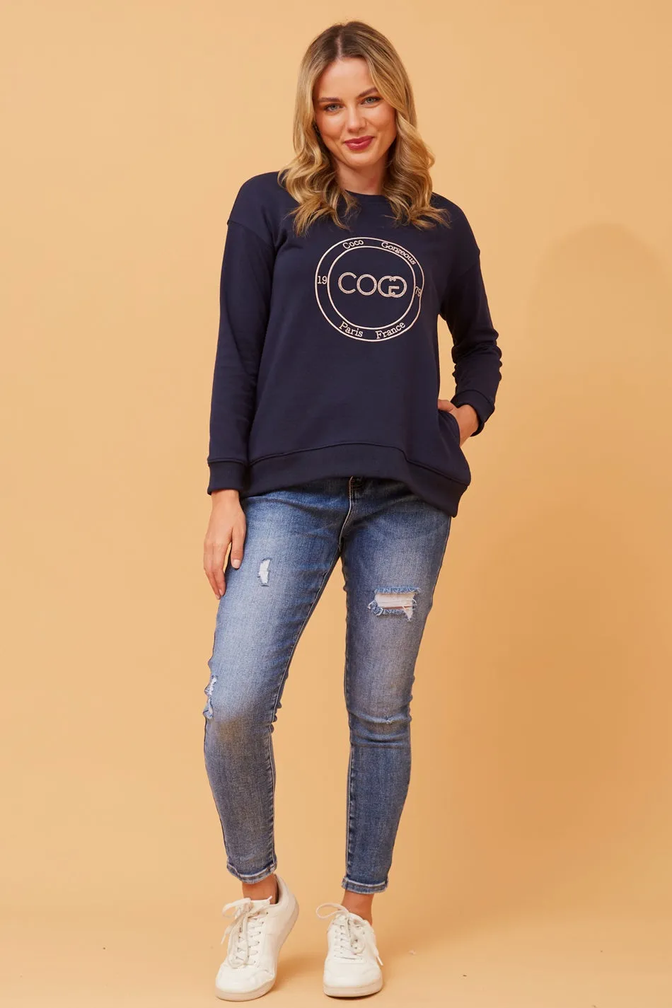 LOVELY EMBROIDERY GRAPHIC JUMPER