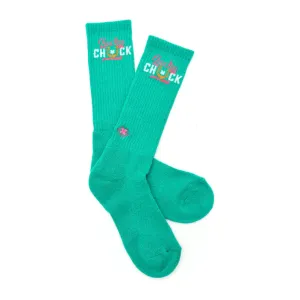 Lucky Chuck Logo Teal Performance Boot Socks