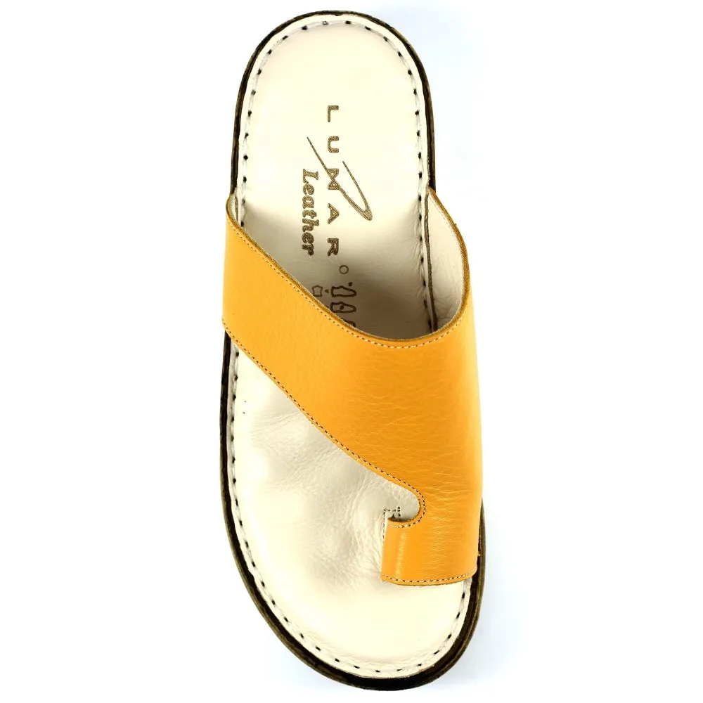 Lunar Women's JLD050 Shore Leather Sandals Mustard Yellow