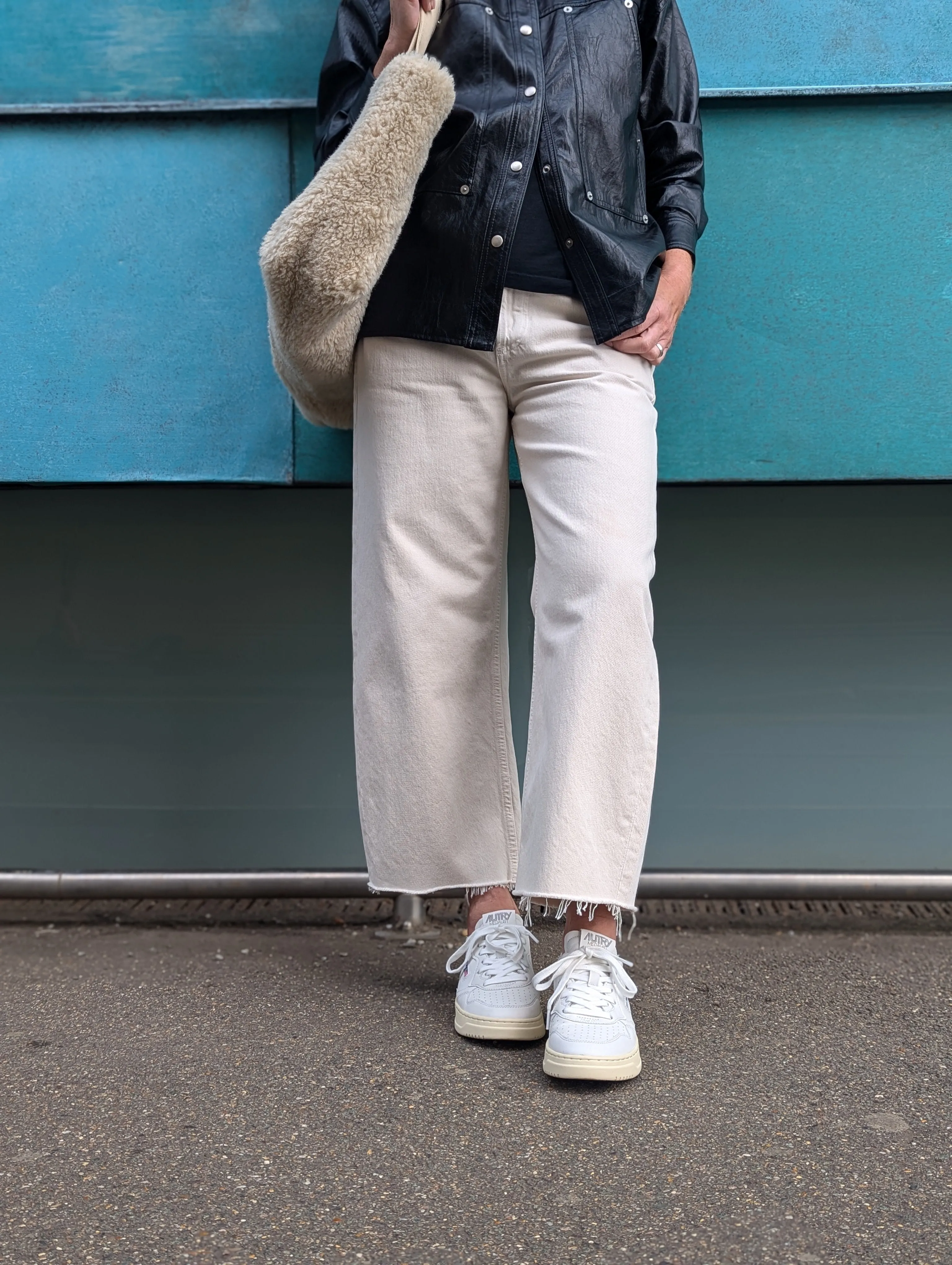 Medalist White Goatskin Leather Sneakers