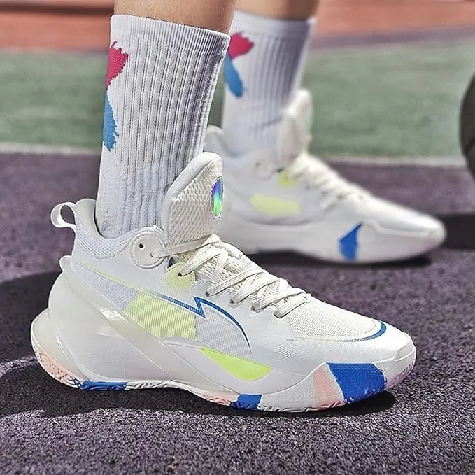 Men's Basketball Shoes Mesh Breathable Wear-Resistant Shock-Absorbing Soft Soled Sports Training Boots