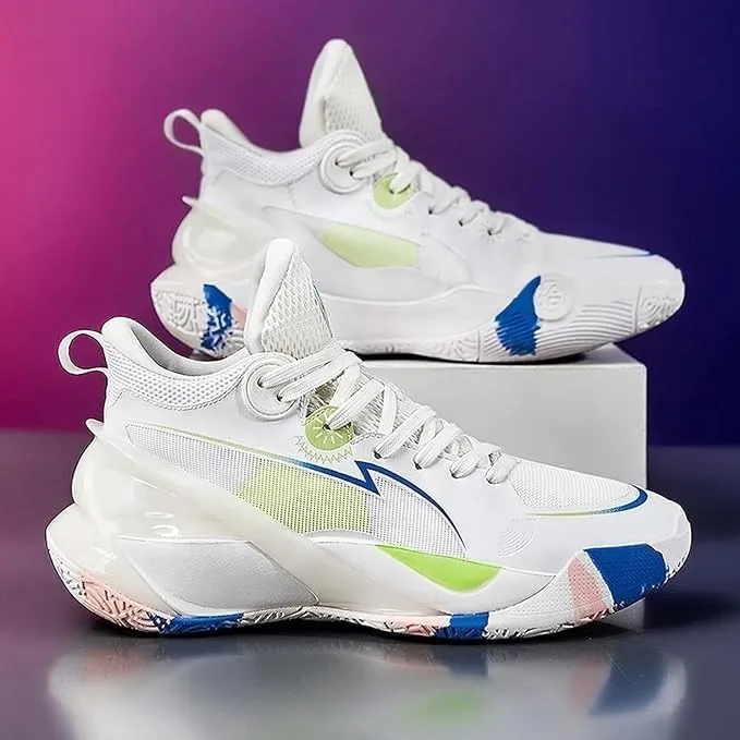 Men's Basketball Shoes Mesh Breathable Wear-Resistant Shock-Absorbing Soft Soled Sports Training Boots
