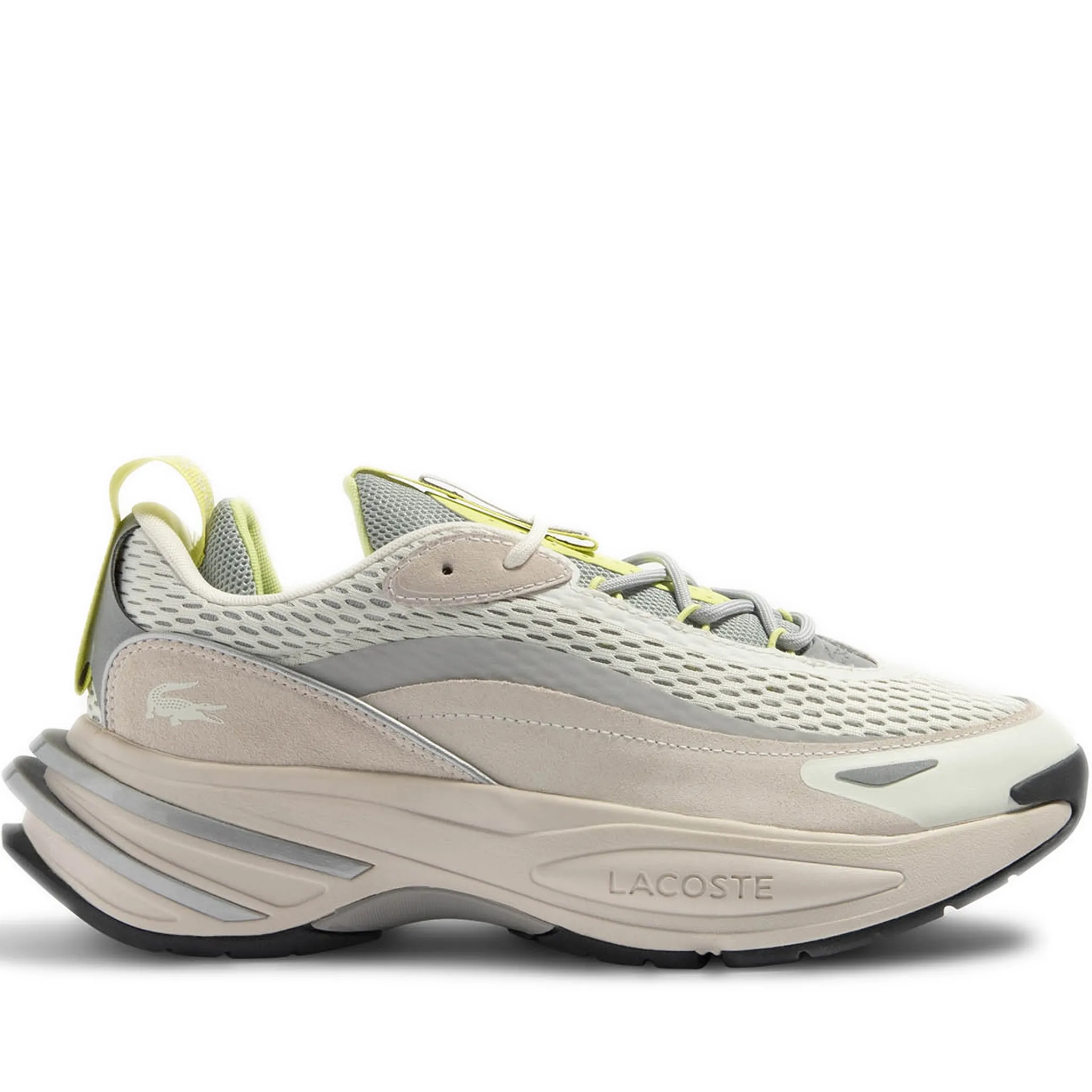 Men's Lacoste Audyssor Colourblock Textile Sneakers - Off White/ Light Grey