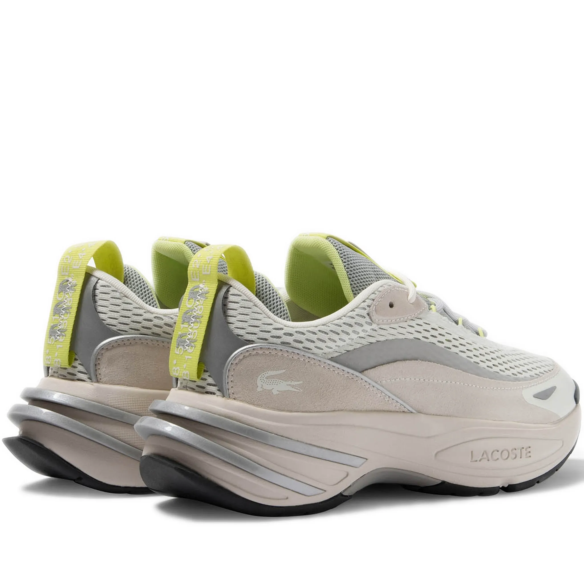 Men's Lacoste Audyssor Colourblock Textile Sneakers - Off White/ Light Grey