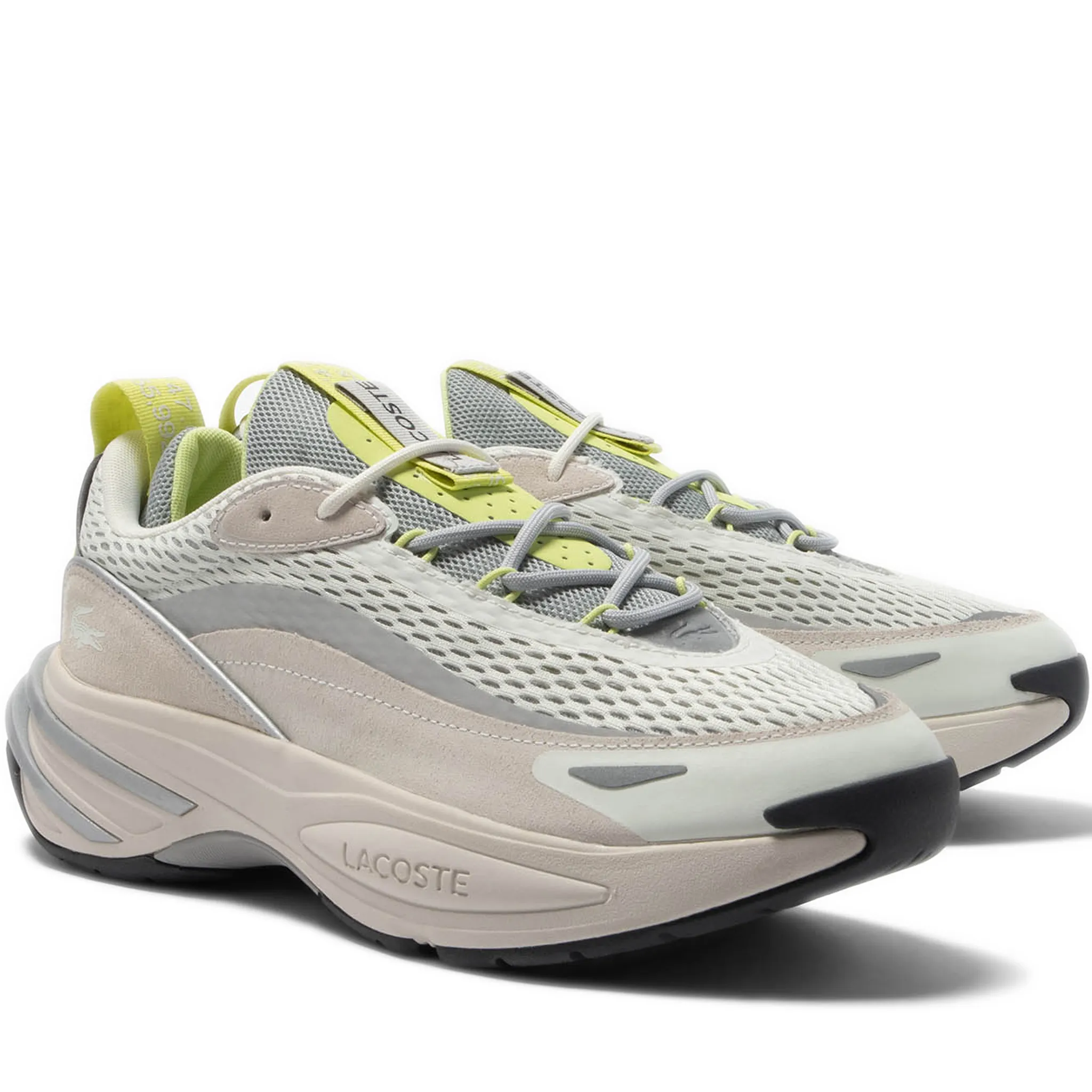 Men's Lacoste Audyssor Colourblock Textile Sneakers - Off White/ Light Grey