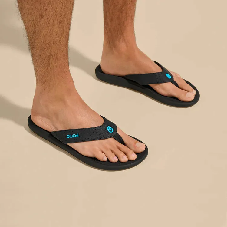 Olukai Ki‘i Lava Rock/Bold Blue Men’s Lightweight Beach Sandals