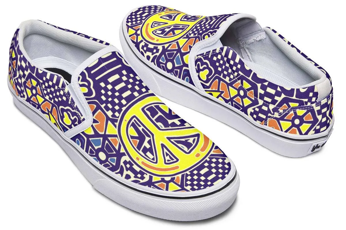 Peace Abstract Checkered Yellow