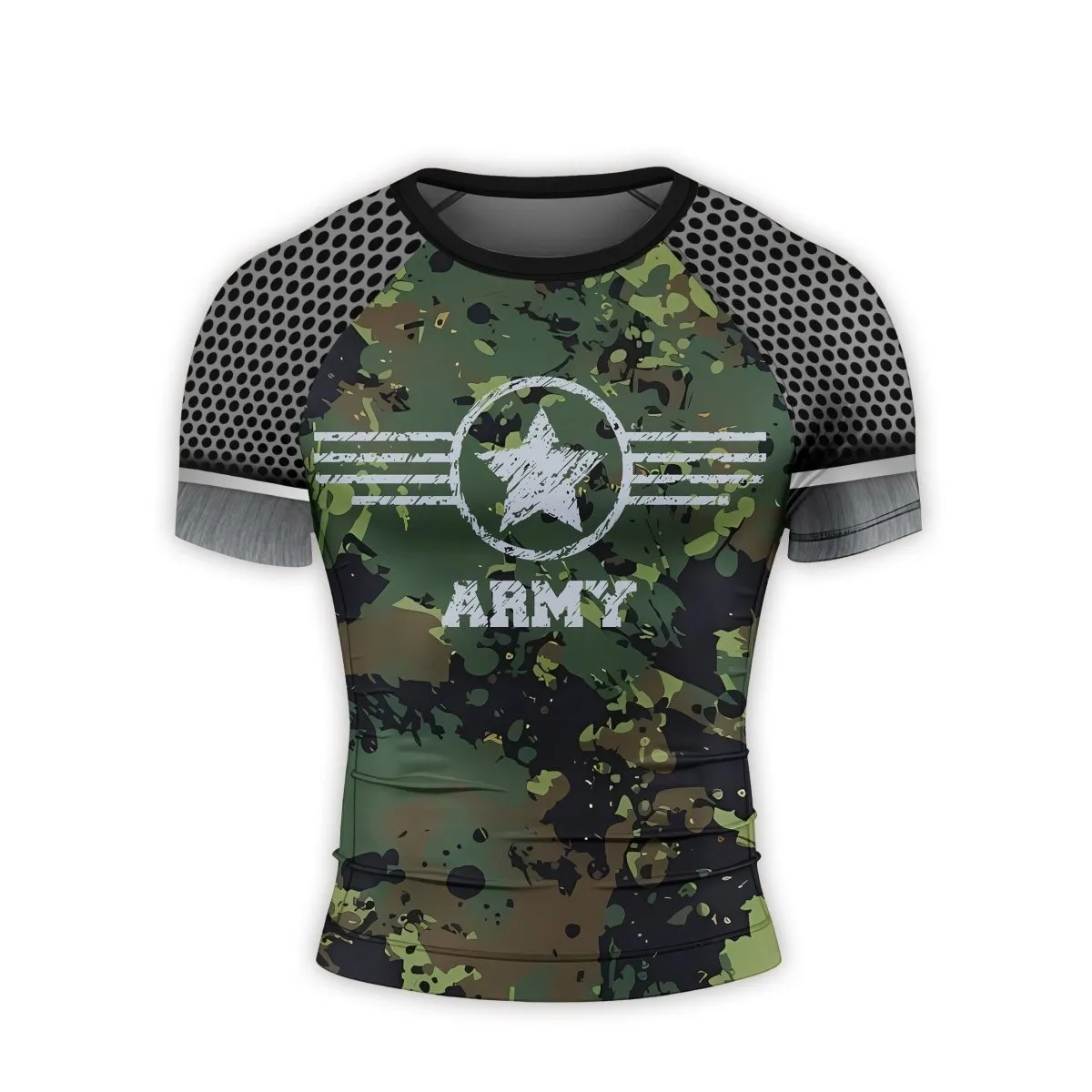 Personalized Jungle Army Men's Short Sleeve Rash Guard