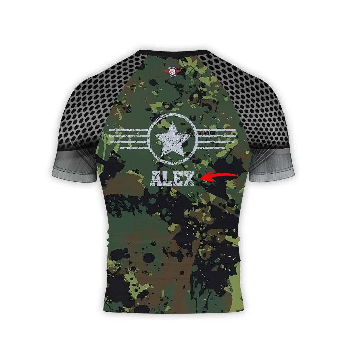 Personalized Jungle Army Men's Short Sleeve Rash Guard