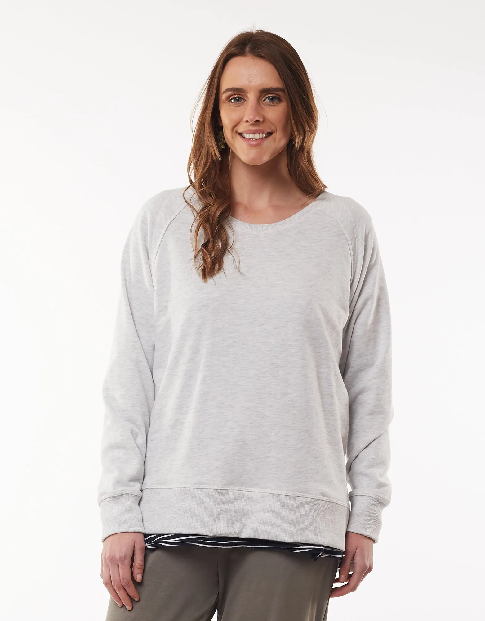 Plus Size Elm Fundamental Sydney Crew - Silver Grey