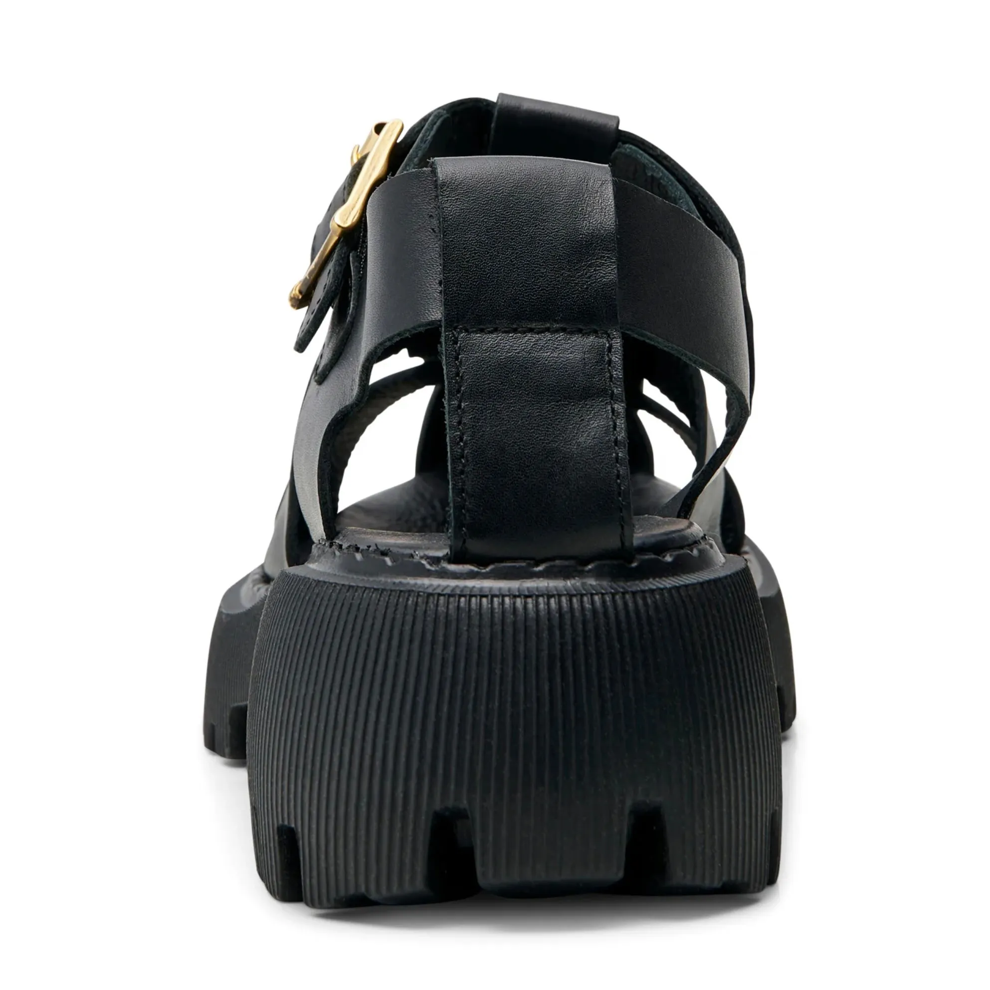 Posey Fisherman Black Leather Sandal