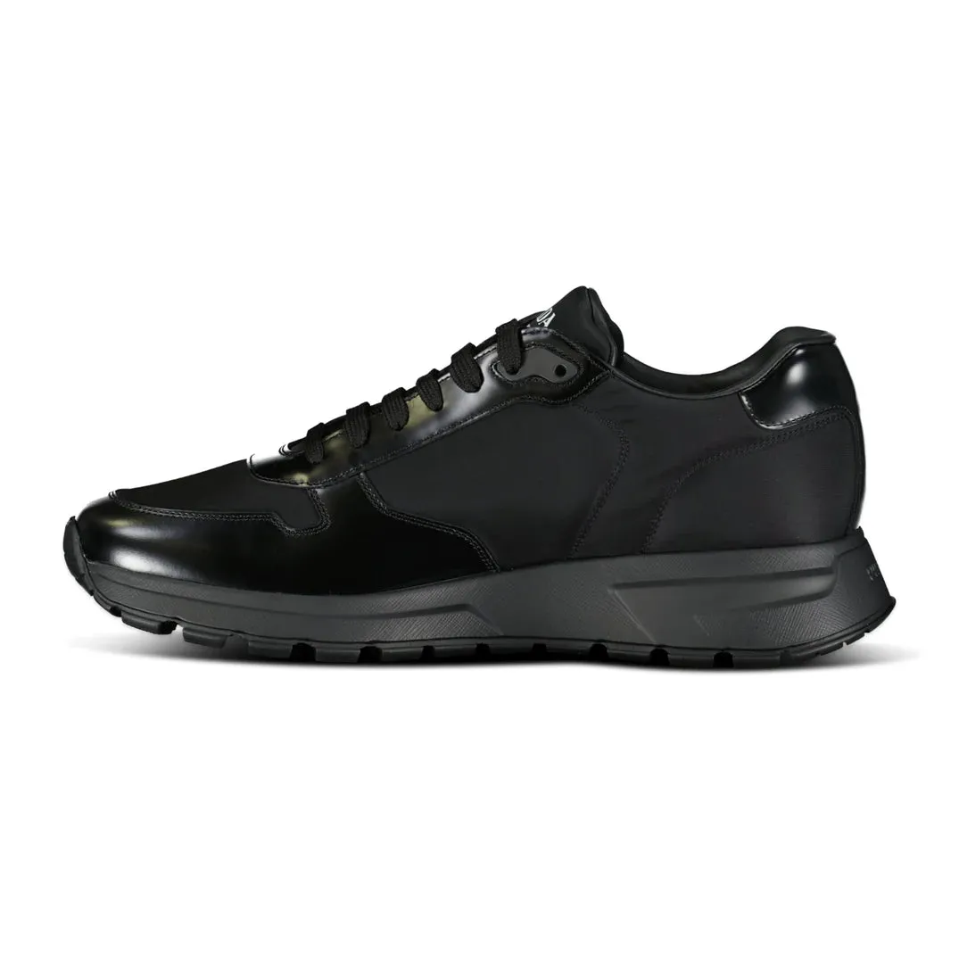 Prax 01 Triangle Logo Leather Trainers Black