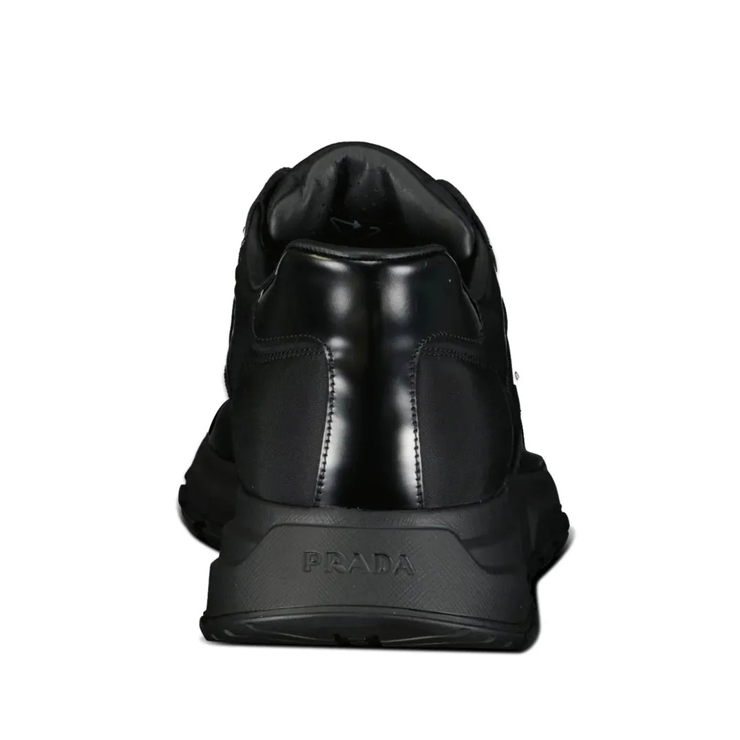 Prax 01 Triangle Logo Leather Trainers Black