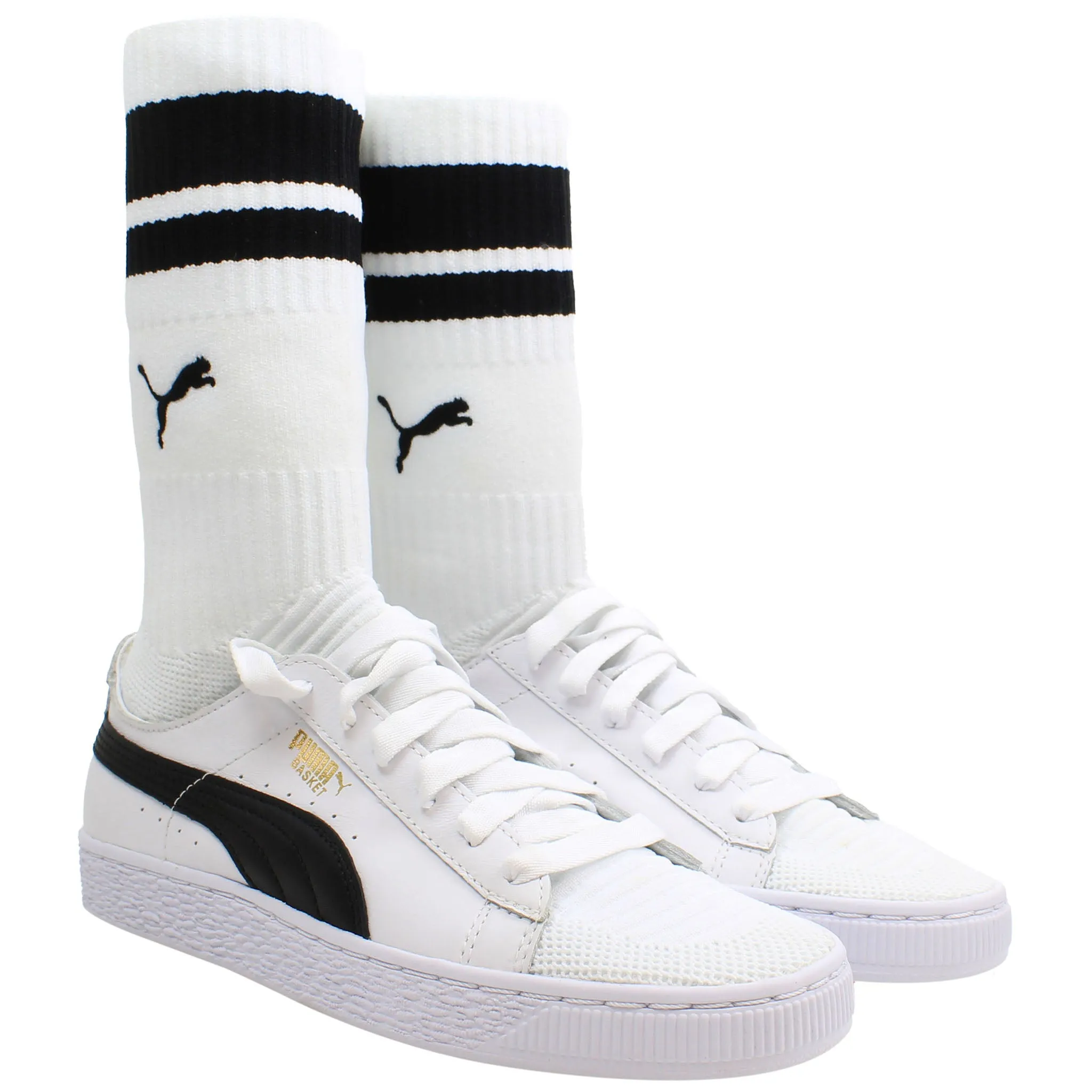 Puma Basket Sock Style Womens White Trainers