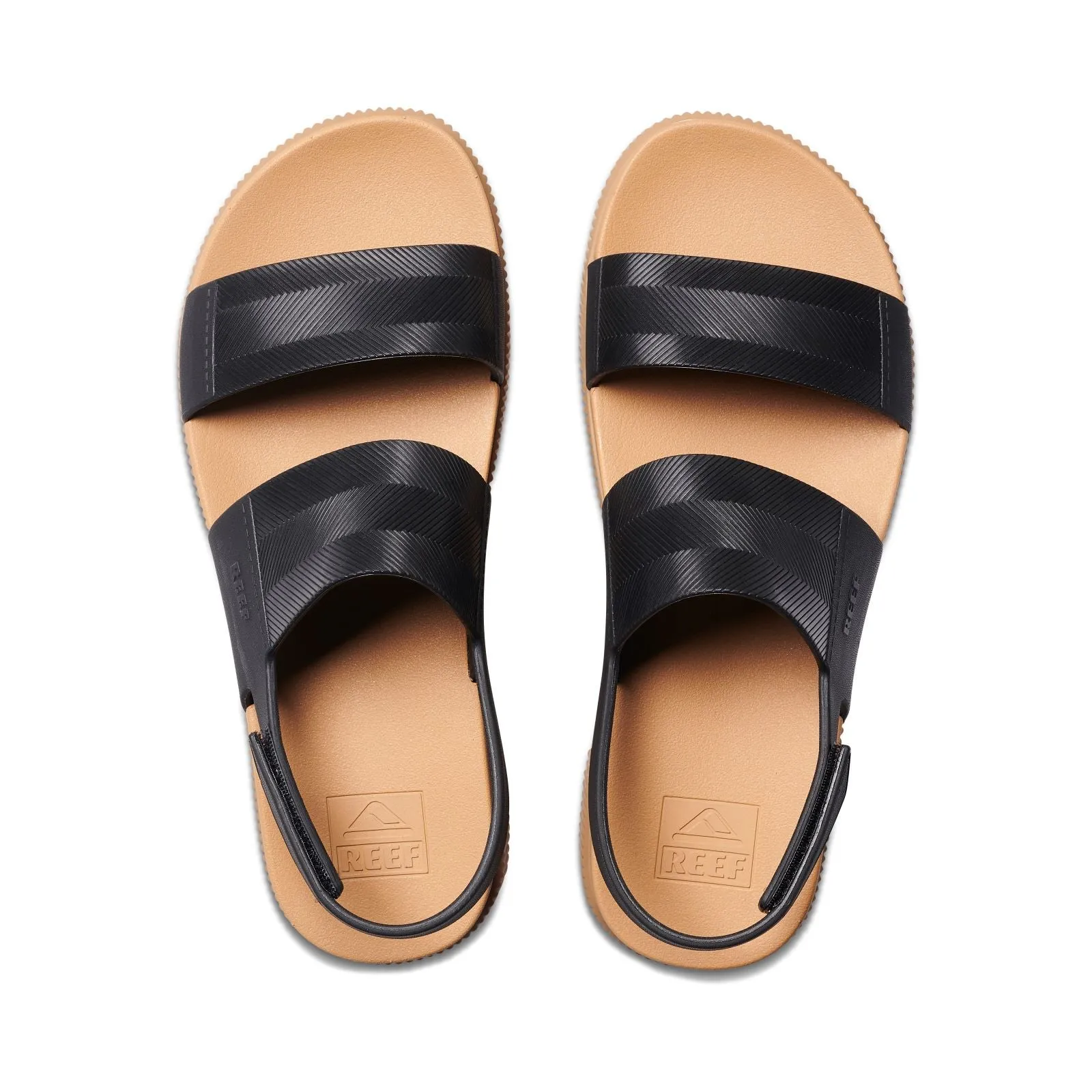 Reef Womens Water Vista Higher Platform Sandals - Black/Tan