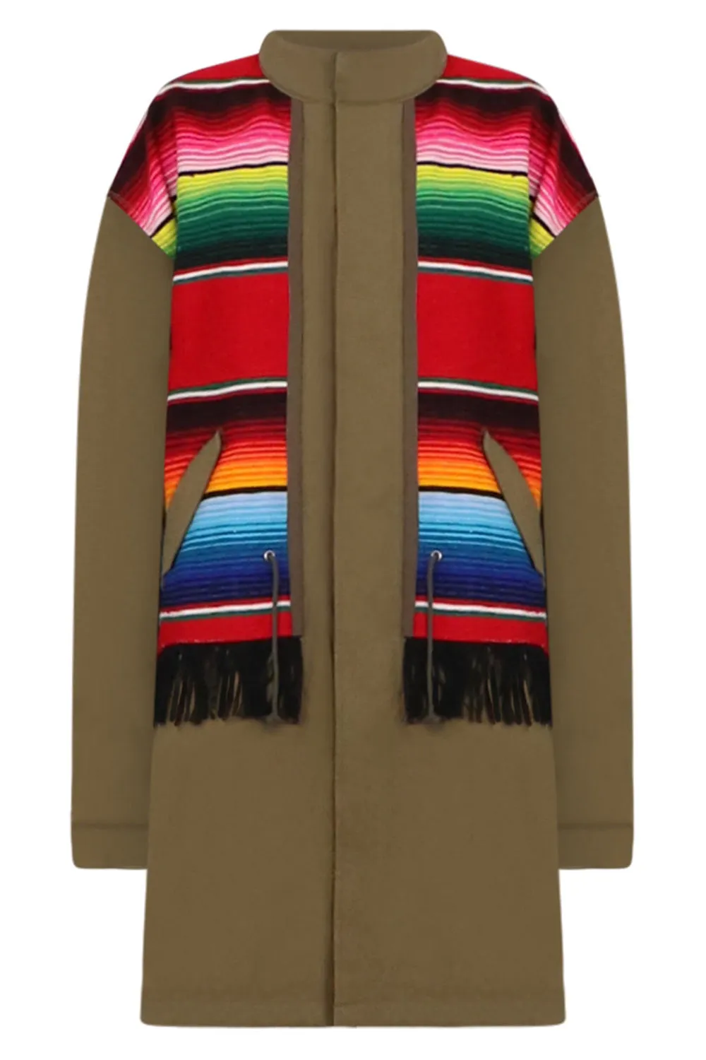 RELAXED PARKER JACKET WITH STRIPE OVERLAY