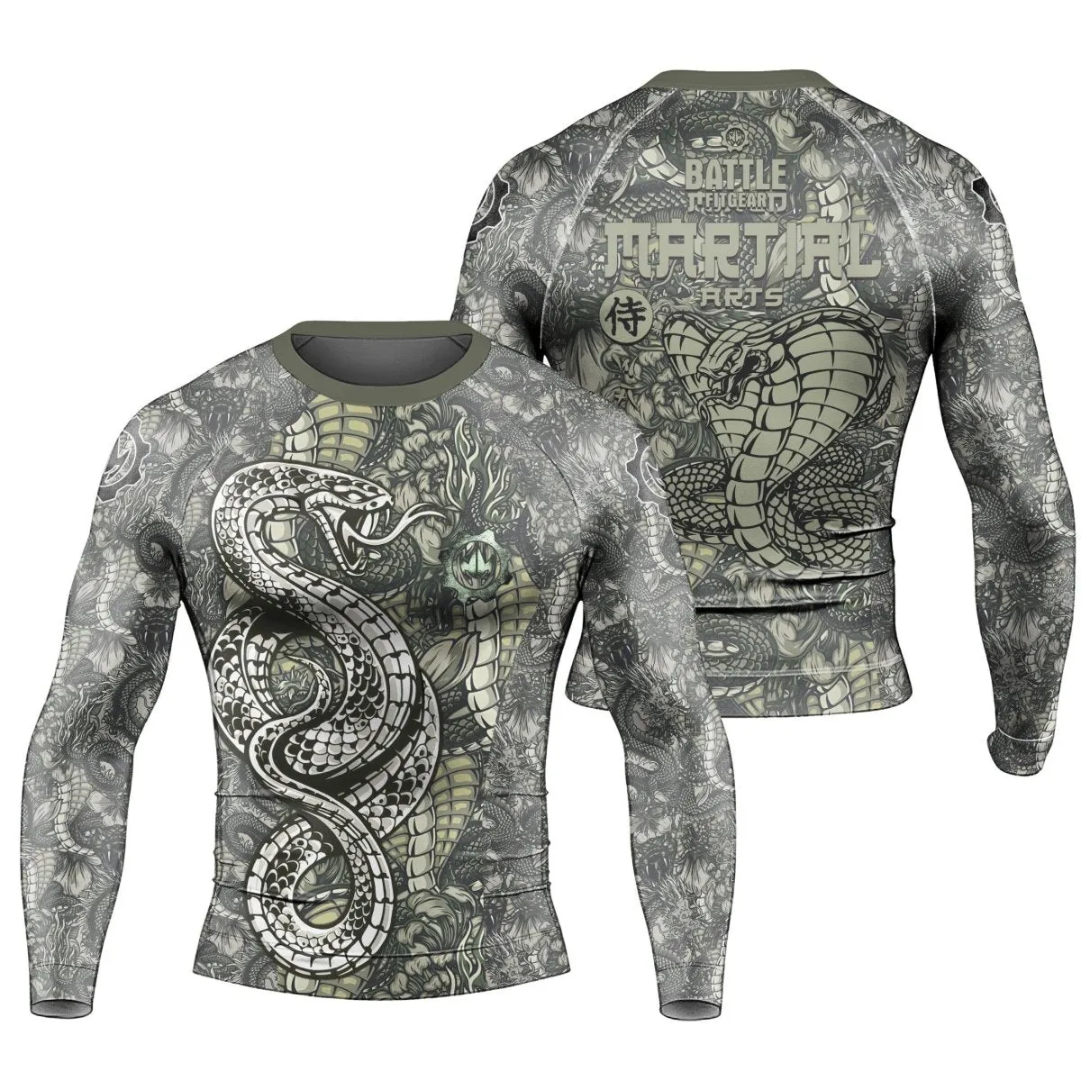 Samurai Cobra And Dragon Long Sleeve Rash Guard