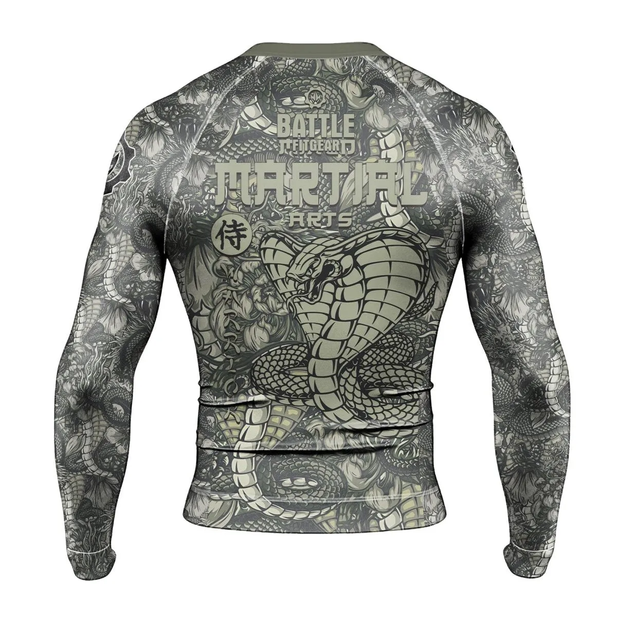 Samurai Cobra And Dragon Long Sleeve Rash Guard