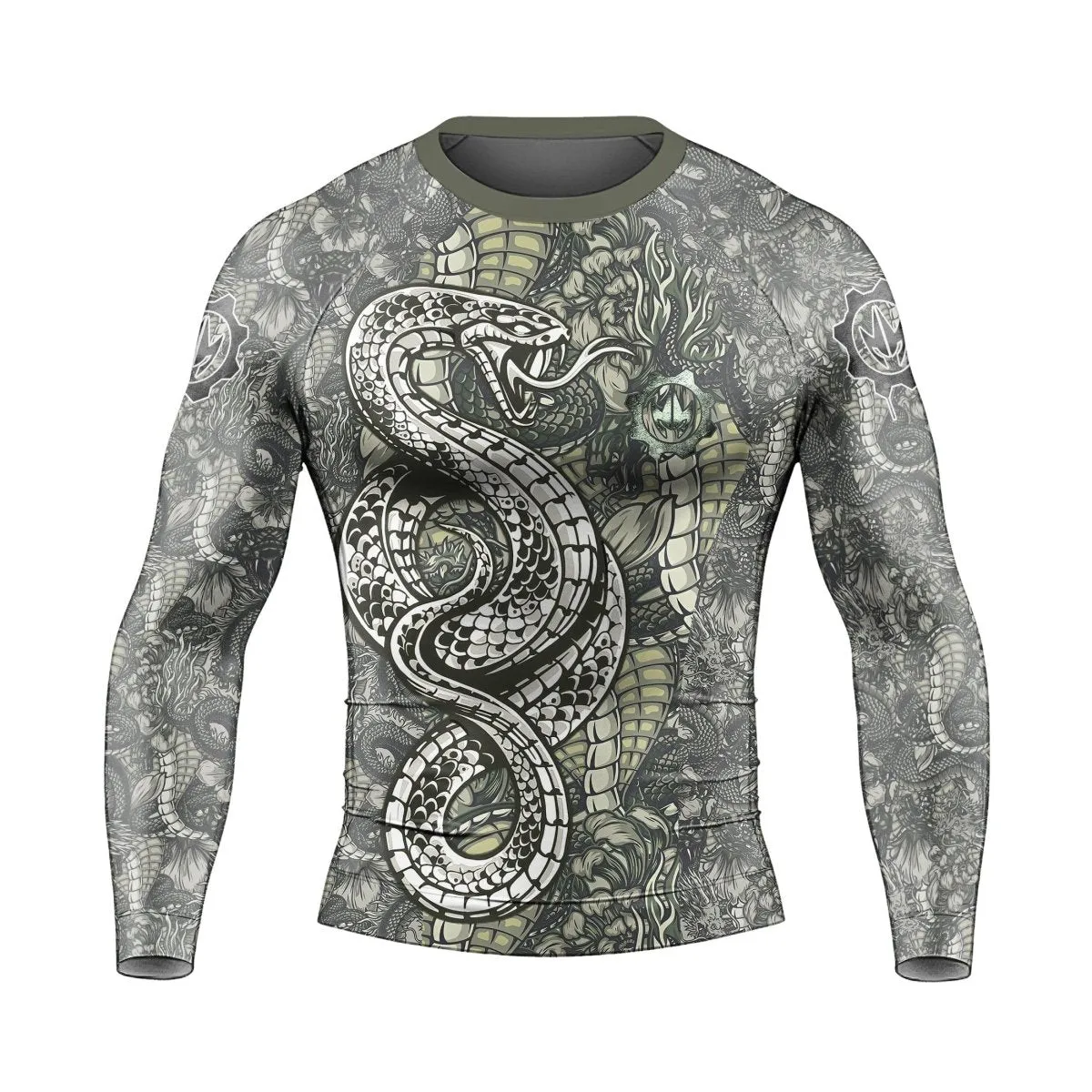 Samurai Cobra And Dragon Long Sleeve Rash Guard