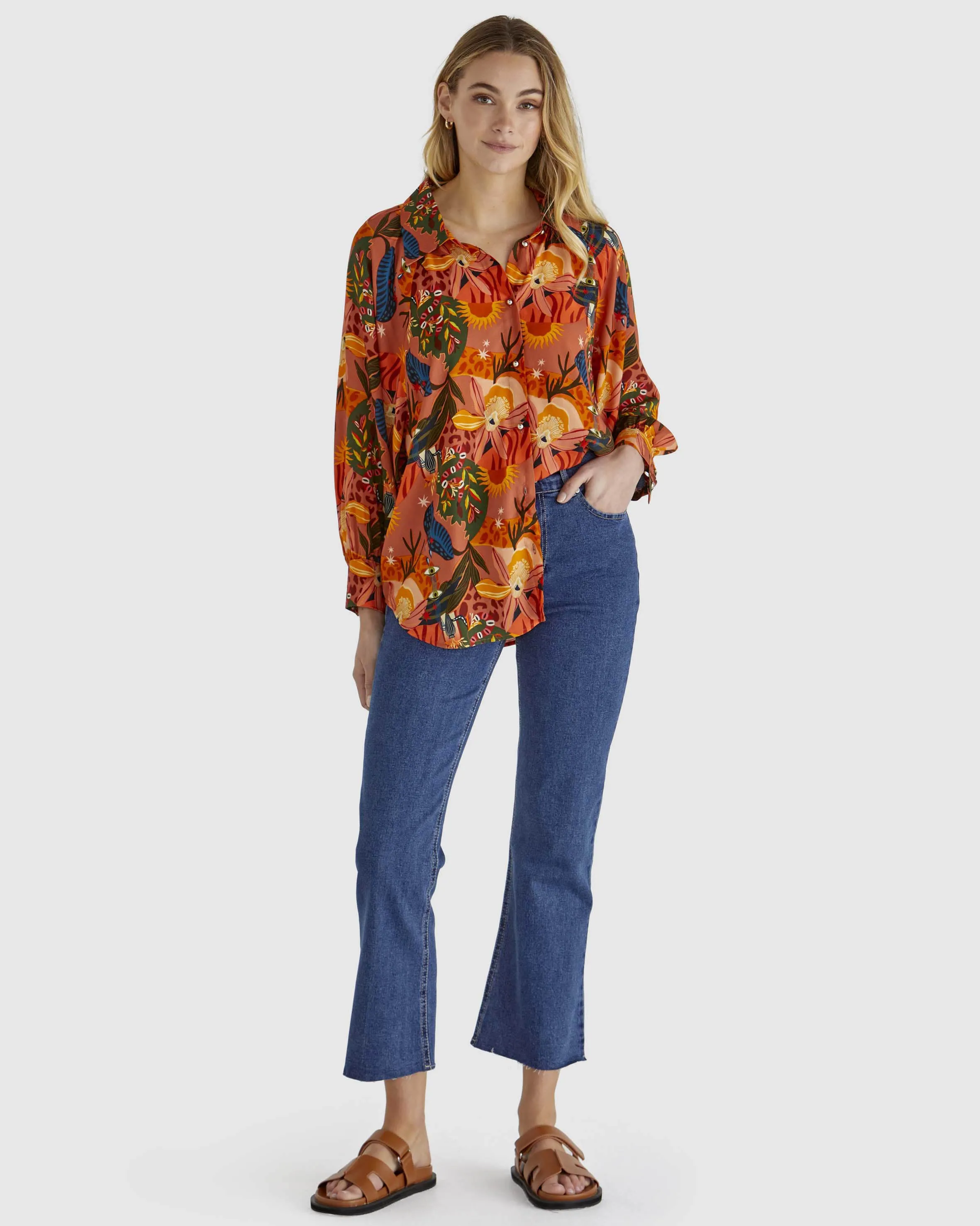Sass Zelda Top Desert Print