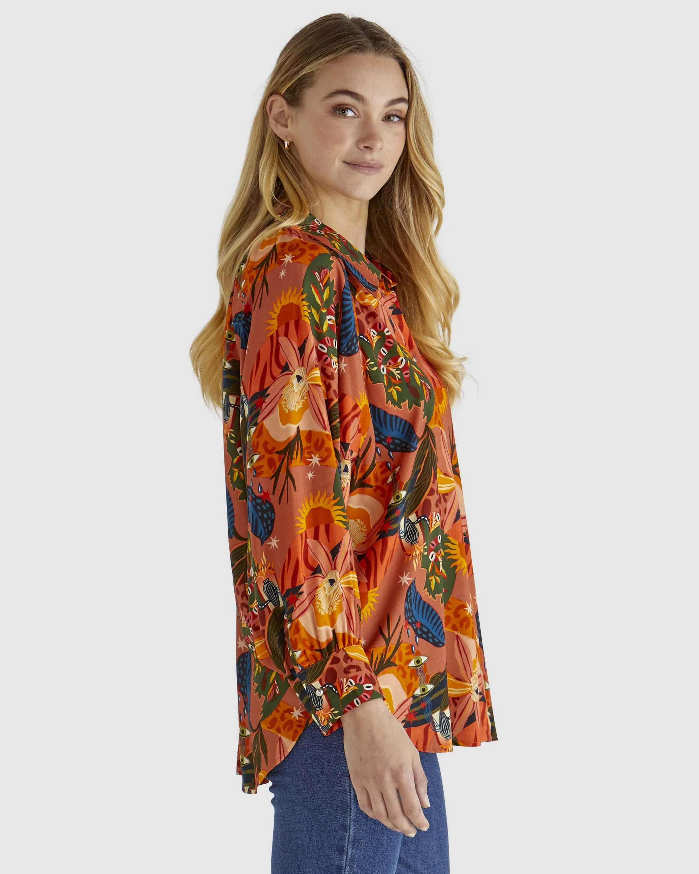 Sass Zelda Top Desert Print