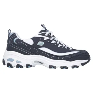 Skechers 11930 D'Lites Navy White Lace Up Platform Trainers