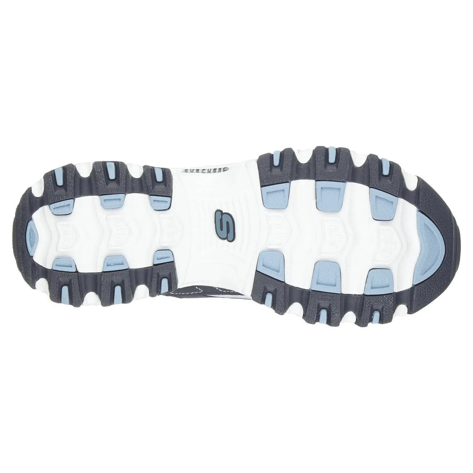 Skechers 11930 D'Lites Navy White Lace Up Platform Trainers