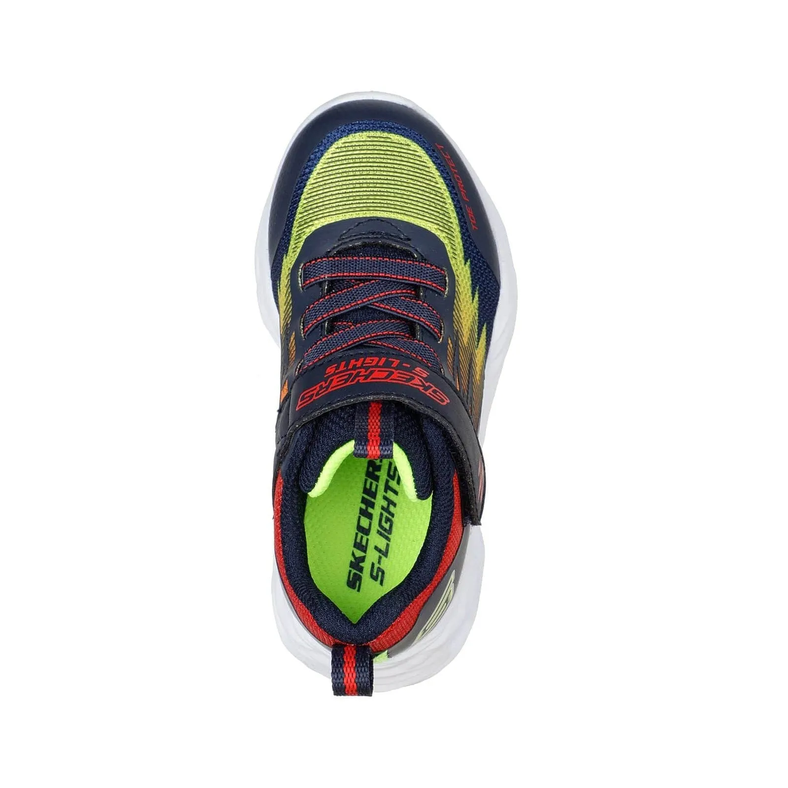 Skechers 400600N S Lights Vortex Flash Zorent Boys Navy Multi Textile Touch Fastening Trainers