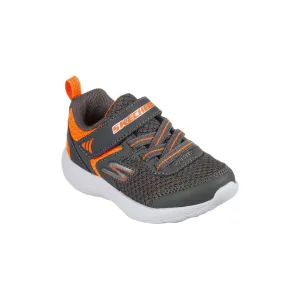 Skechers 407237N Dyna Lite Boys Charcoal And Orange Textile Touch Fastening Trainers