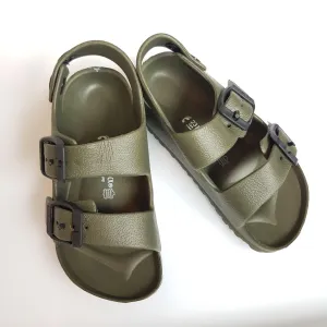 Slip-on Adjustable & Lightweight Sandals - Dark Green