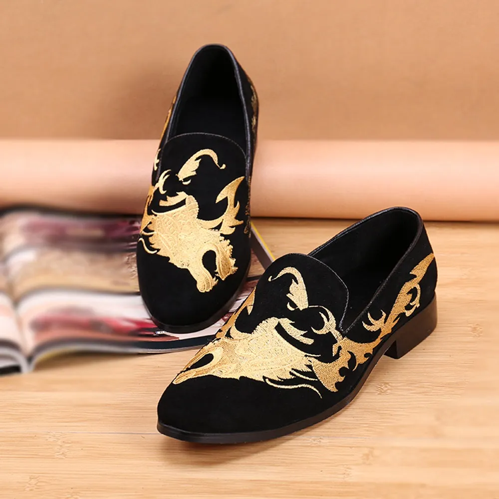 Slip on Round Toe Men Oxfords with Decoration