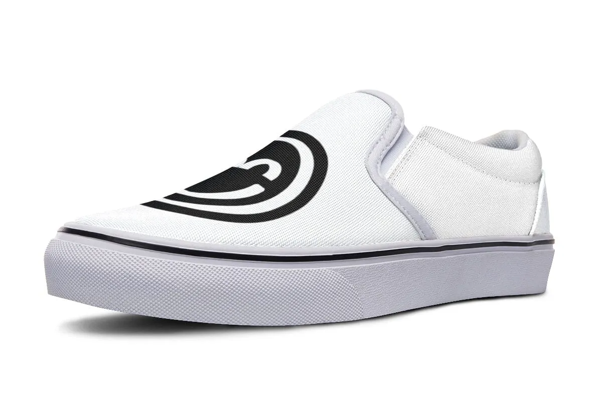 Smile Patch Black White Slip on Shoes