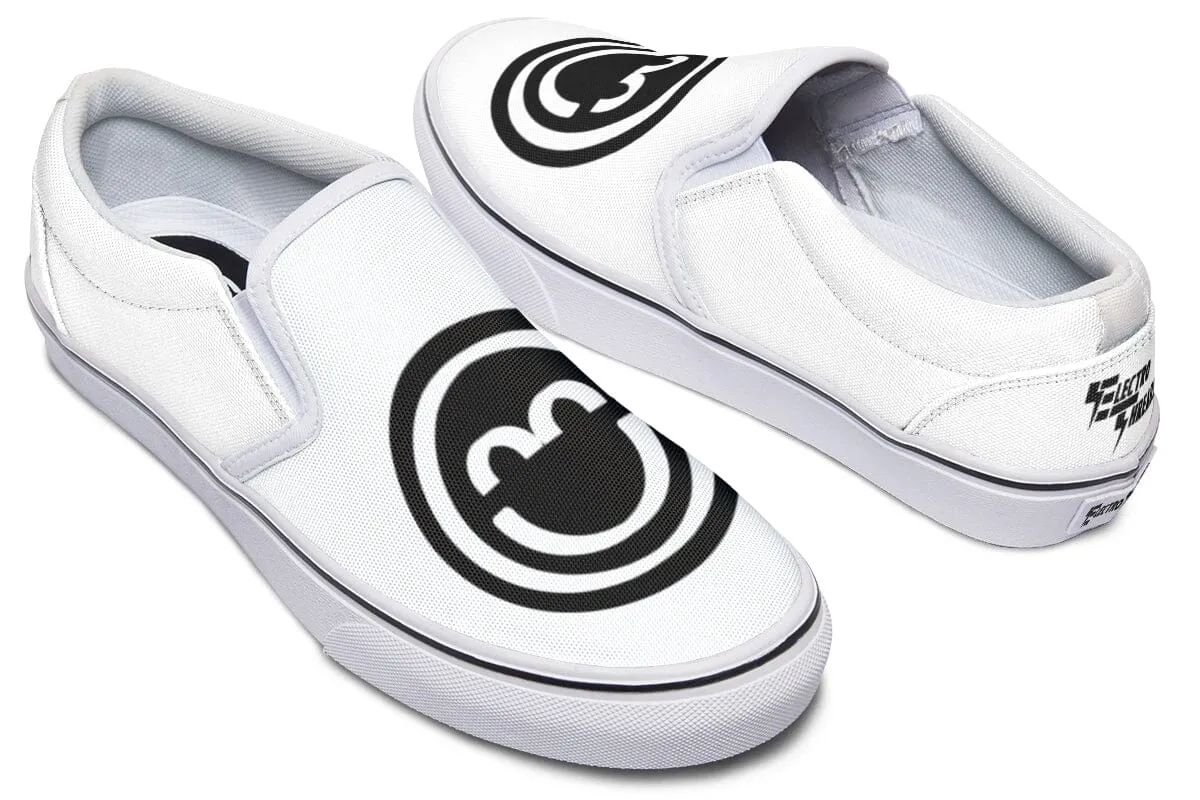 Smile Patch Black White Slip on Shoes